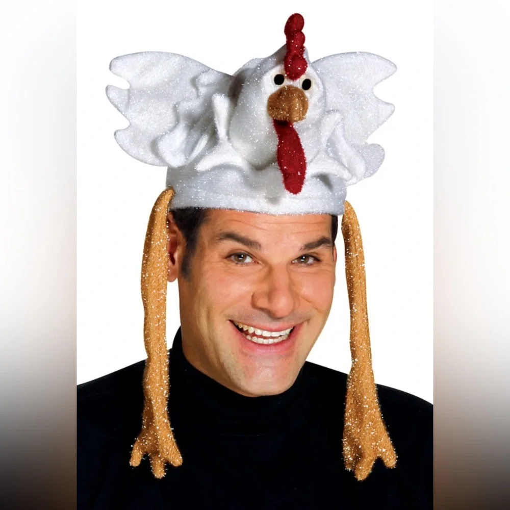 Chicken Flappy Cap Hat White